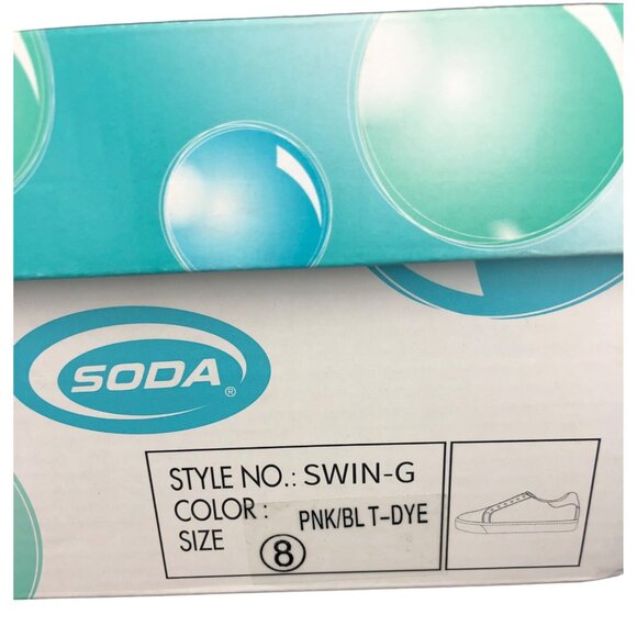 Pink & Blue Tie Dye Lace Up Sneakers by Soda Womens Size 8 - Picture 13 of 16